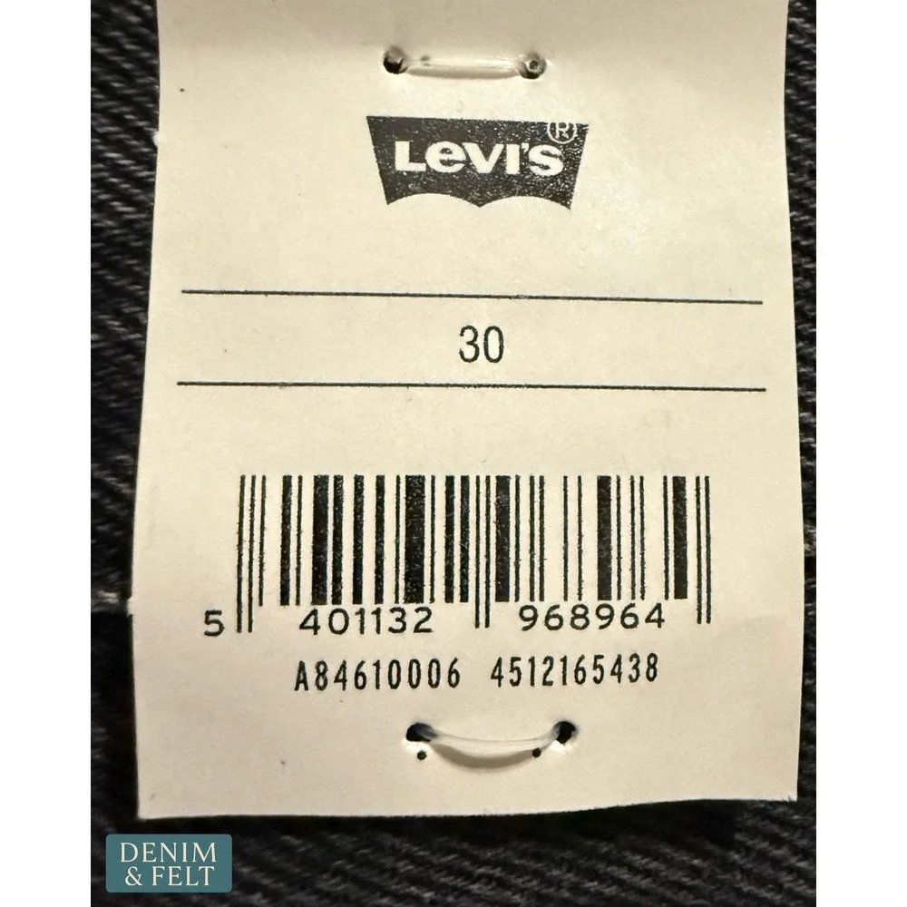 NEW Levis 468 Loose 9 Inch Mens Shorts Black Denim Jean Baggy 90s Style Size 30